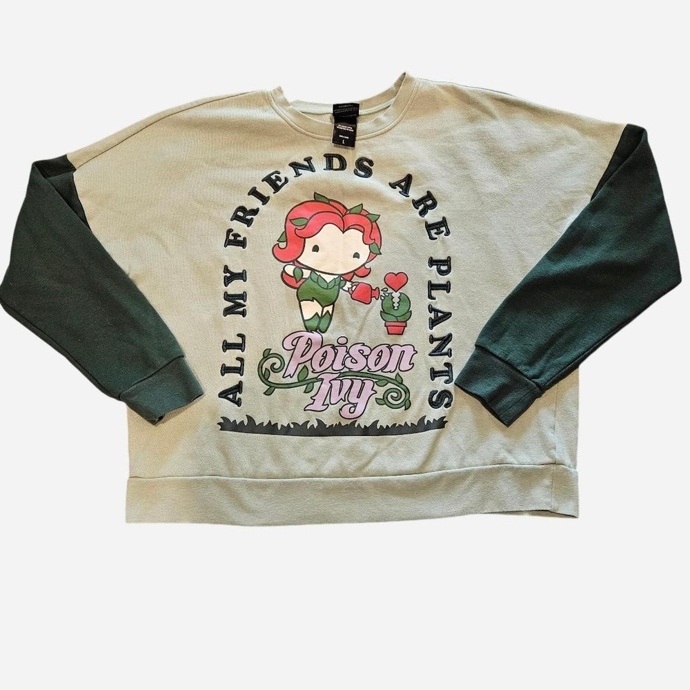 DC Comics Poison Ivy Sweatshirt - Green and Cream